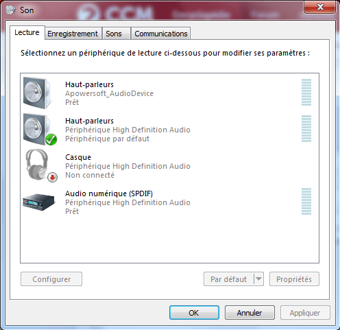 micro casque non detecte windows 7