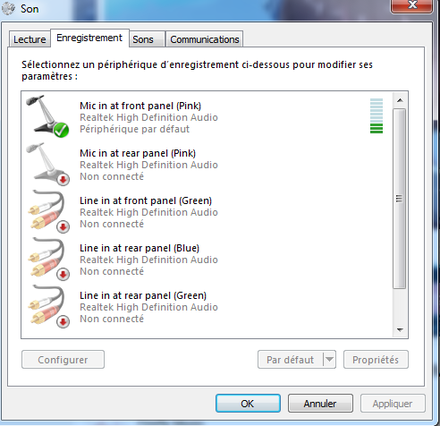 micro casque non detecte windows 7