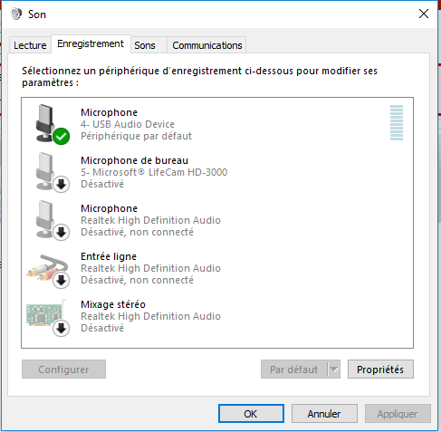micro casque non reconnu windows 10