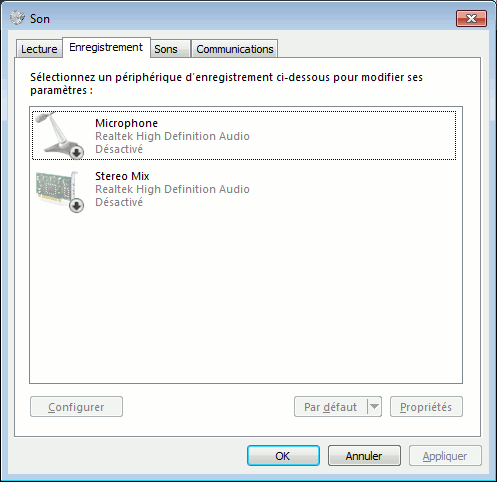 micro casque non reconnu windows 7